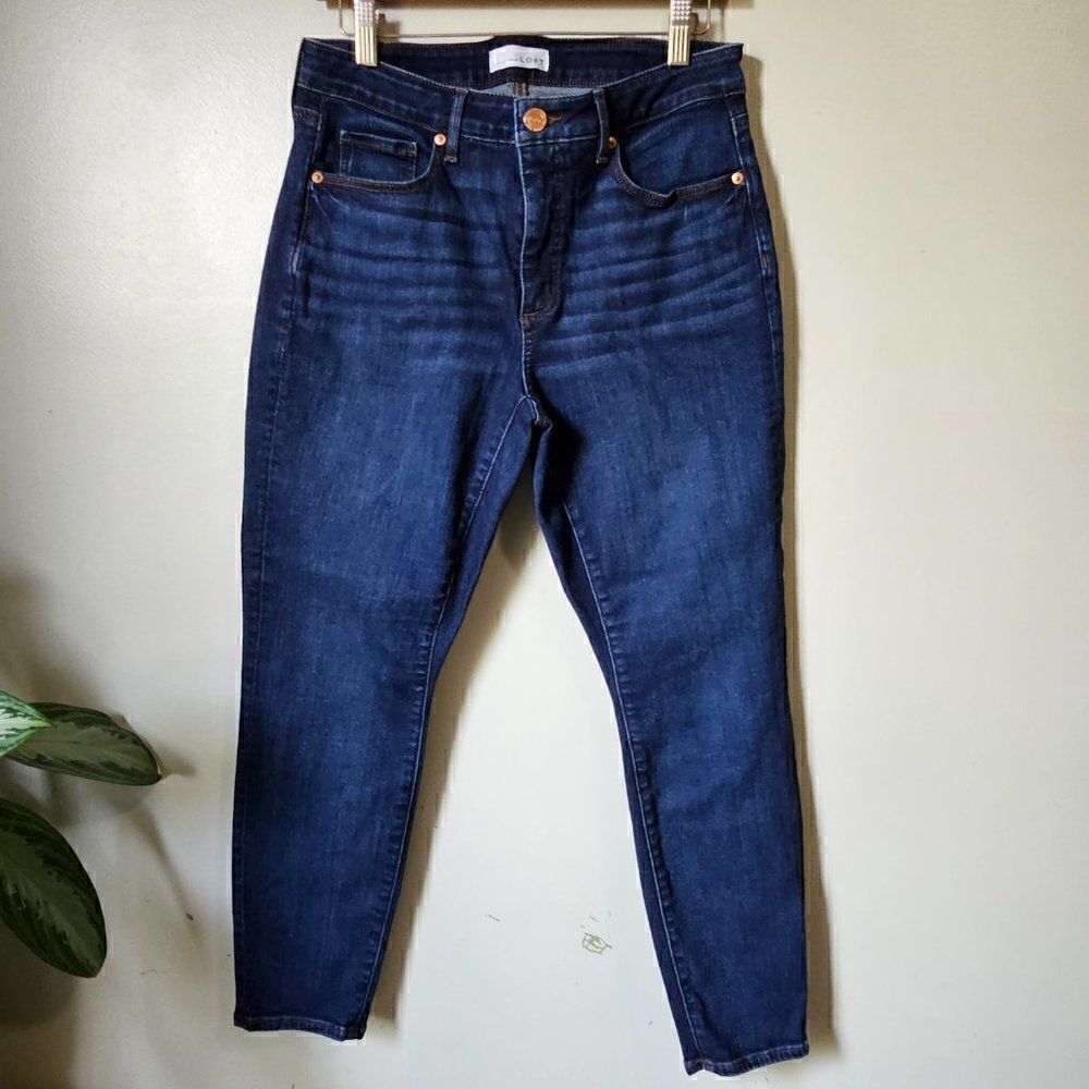 EUC MADE & LOVED LOFT BLUE JEANS CURVY SKINNY CROP SIZE 8/29 WOMENS
